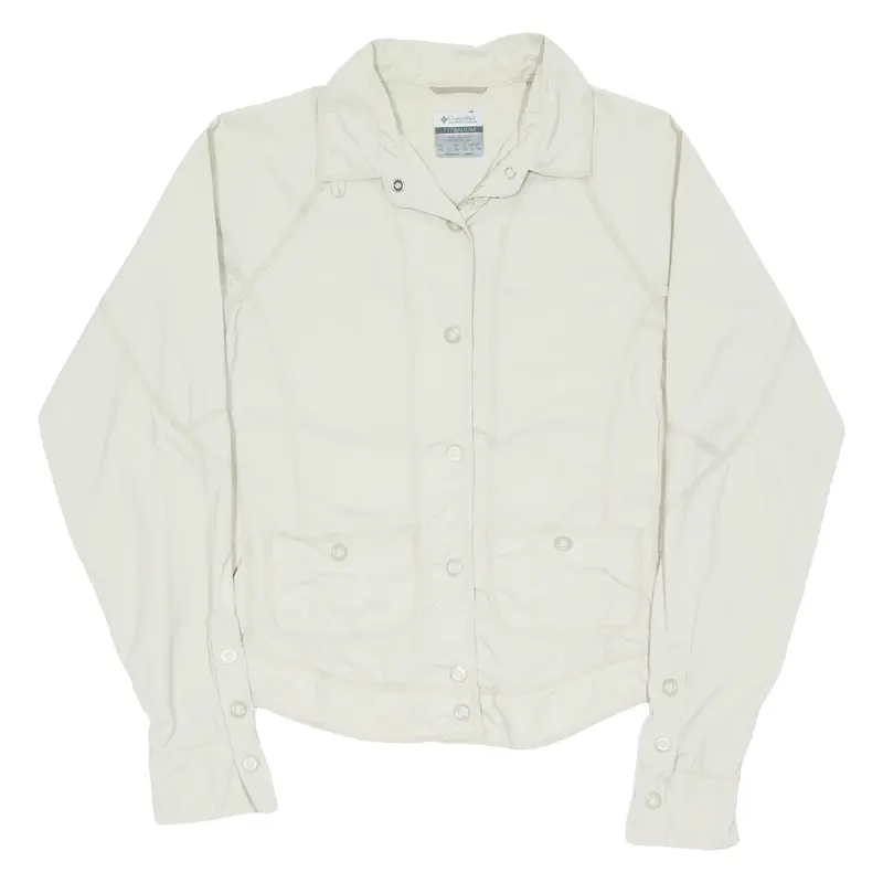 COLUMBIA TITANIUM Womens Plain Shirt Beige Nylon Long Sleeve XS
