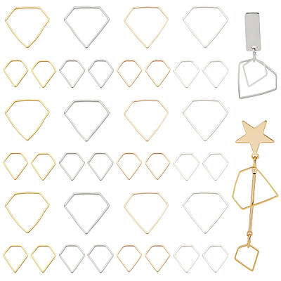 80Pcs 8 Styles Zinc Alloy Linking Rings