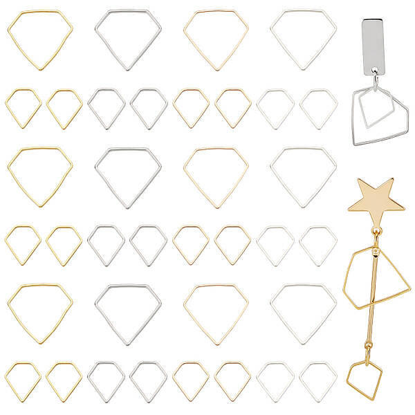 80Pcs 8 Styles Zinc Alloy Linking Rings