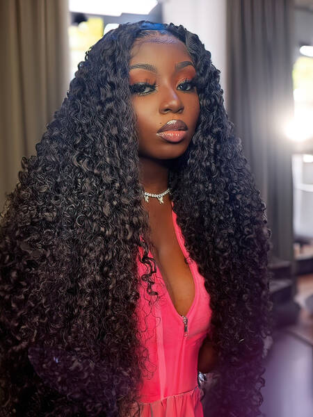 14Inch Jerry Curly Wigs Lace Part Wig 150% Density Glueless Wigs