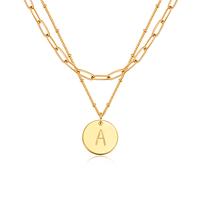 Fettero Personalized Initial Necklaces for Women Dainty Layered Necklace with gold necklace Perfect gift initial letter penda...