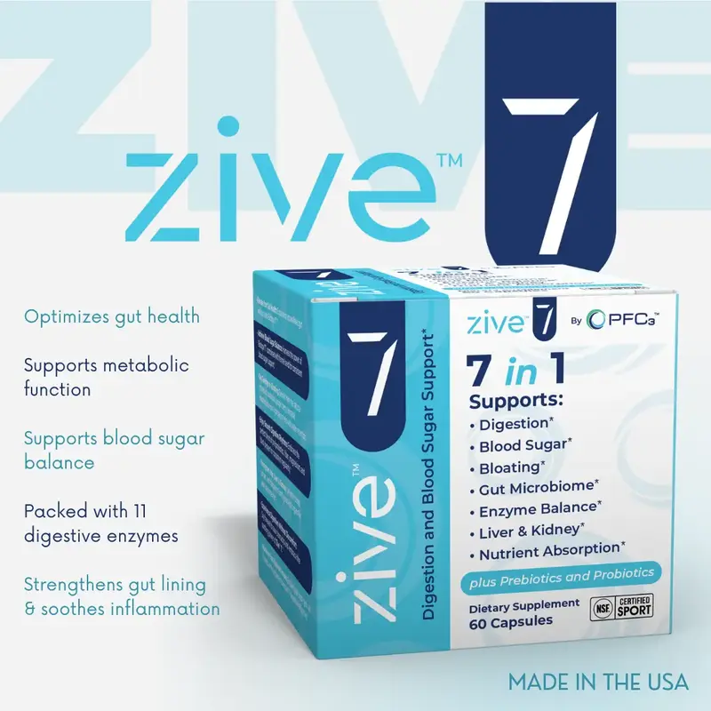Zive 7-in-1 Comprehensive Digestive Support with Prebiotics & Enzymes l Natural Gut Health l Herbal Blend, Fiber Cleanse, Mag...