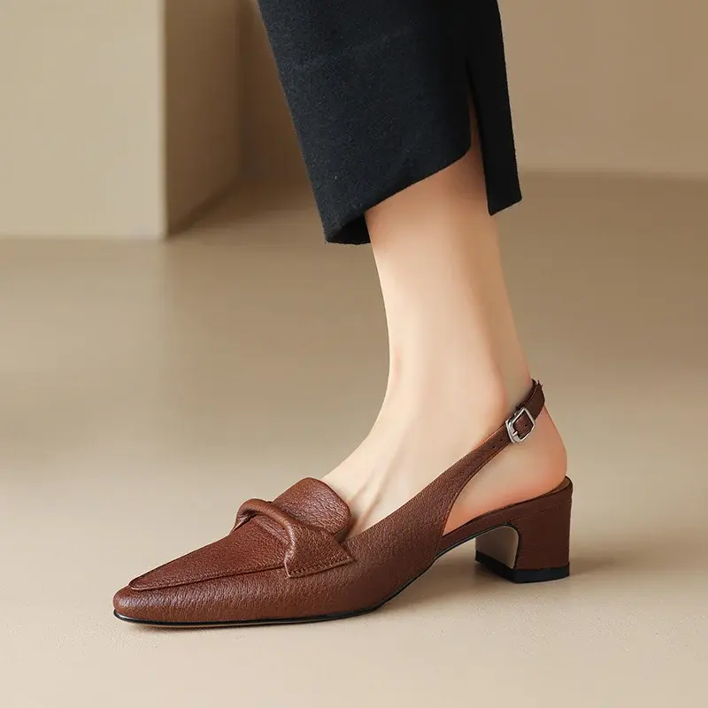 CHIKO Kayce Pointy Toe Block Heels Slingback Shoes