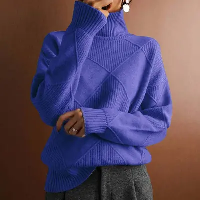 Erica | Textured Turtleneck Knit Sweater