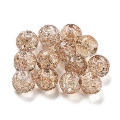 Transparent Spray Painting Crackle Glass Beads