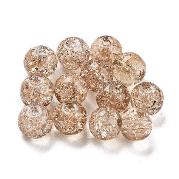 Transparent Spray Painting Crackle Glass Beads