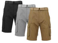 3-Pack Men's Cotton Stretch Cargo Shorts With Belt Rugged Trail New York Shorts 6 pockets  Soft Outdoor Casual Menswear
