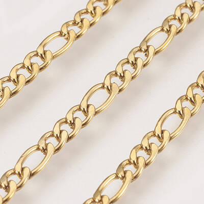 Ion Plating(IP) Handmade 304 Stainless Steel Figaro Chains