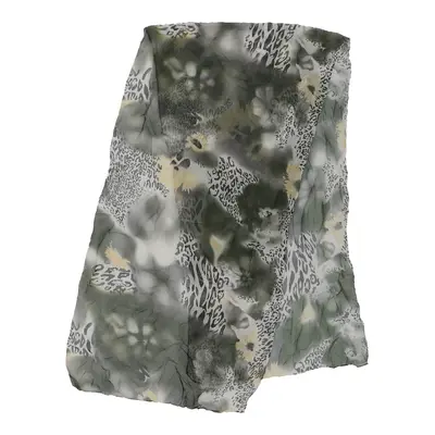 Unbranded Animal Print Scarf - No Size Black & White Polyester