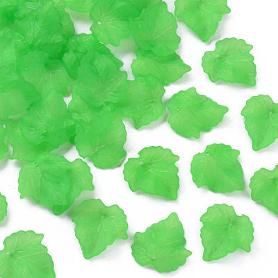 Frosted Transparent Acrylic Grape Leaf Pendants