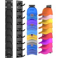 2 Pack Hat Organizer for Baseball Caps, Strong Adhesive Hat Rack for Wall, Multilayer Hat Storage Display Holder, Wall Mounte...