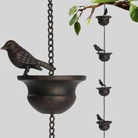 Vintage Bird Shaped Rain Chain, 1 Count Metal Rain Collector, Outdoor Rain Chain, Hanging Outdoor Garden Patio Decoration, De...