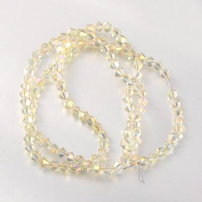 Electroplate Faceted Bicone Glass Beads Strands