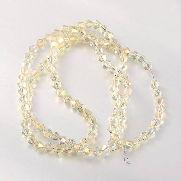 Electroplate Faceted Bicone Glass Beads Strands