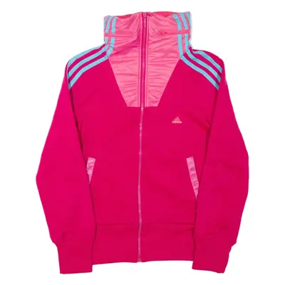 ADIDAS Womens Track Jacket Pink UK 14