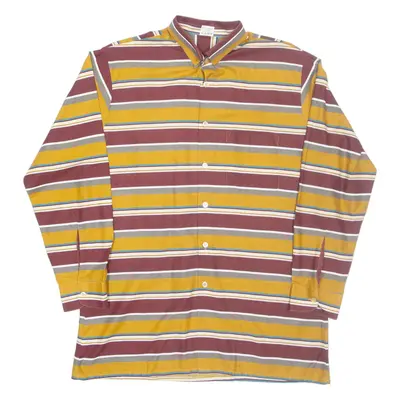 Mens Shirt Yellow Striped Long Sleeve M