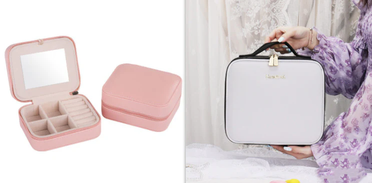 Smart LED Cosmetic Bag With Mirror ,Cosmetic  Fashion Portable  Makeup Bags | Color: Set2 | Size: 12inches | Electrical outle...