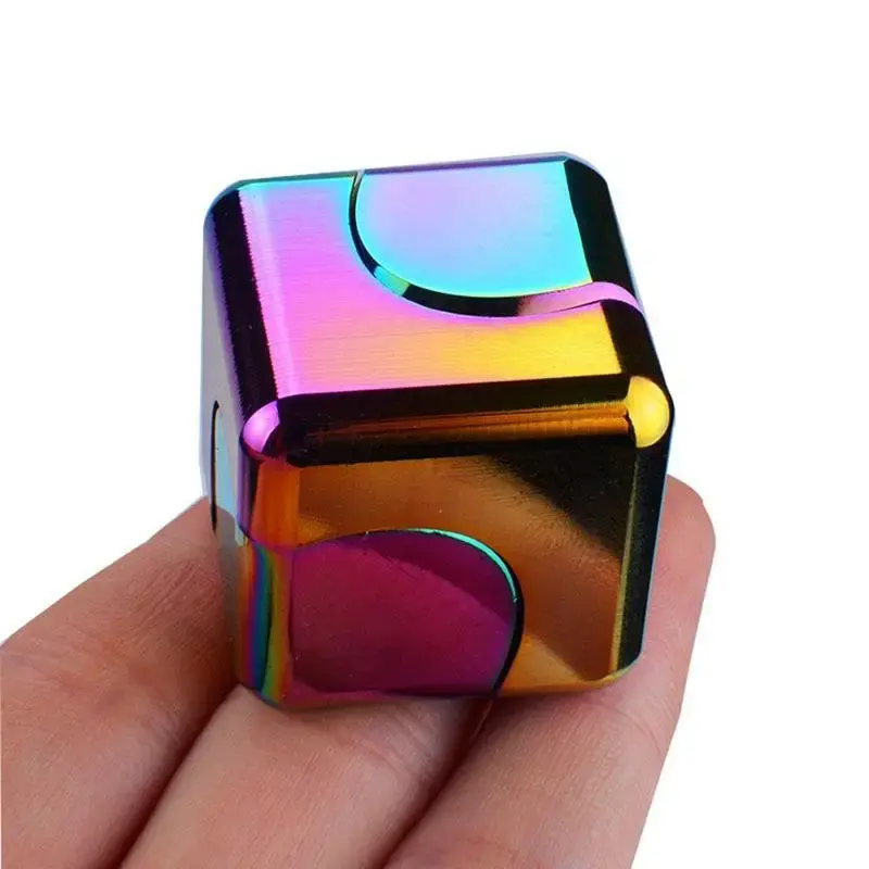 Square Toy, 1 Count Metal Rotate Cube, Fidget Spinner, Anti Stress Edc Fingertip Toys for Special Needs & Adhd Autism, Gift I...
