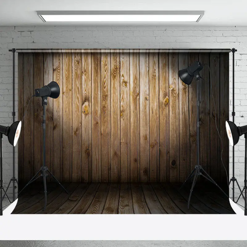 Retro Brown Vertical Wood Grain Photo Booth Backdrop
