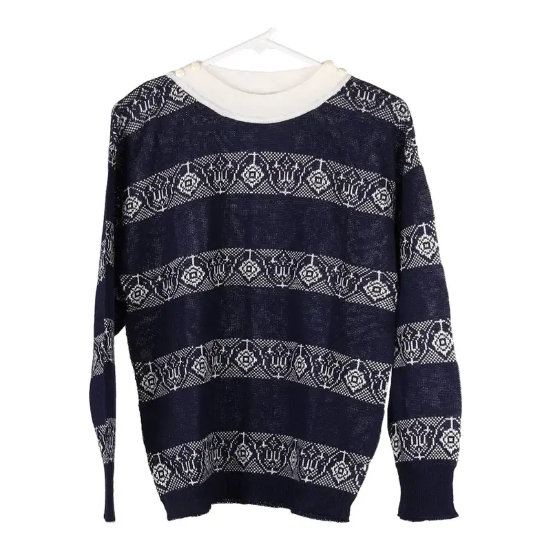 Colombo Jumper - Large Navy Wool Blend