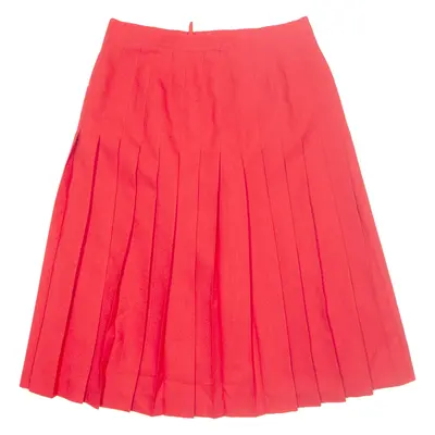 Womens Pleated Skirt Red Midi M