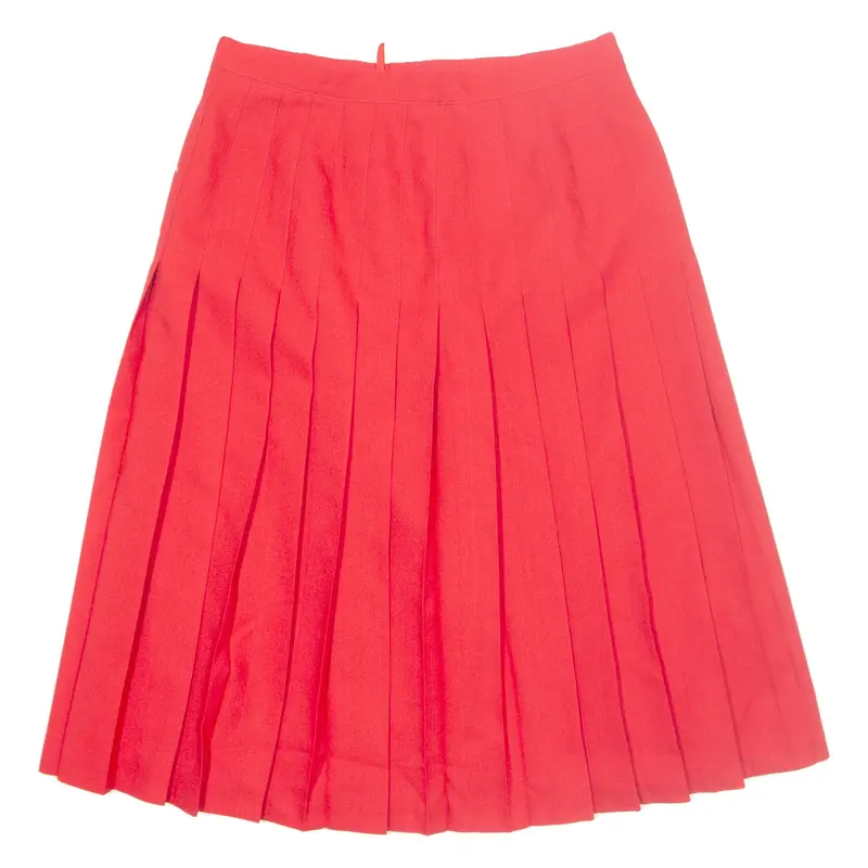 Womens Pleated Skirt Red Midi M