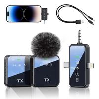 PQRQP 3 in 1 Microphone for iPhone/Android/Camera, Wireless Lavalier Microphone, 328ft Transmission, 18H Battery Life, Mini M...