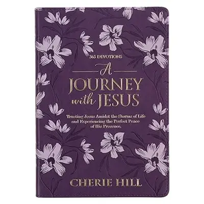 Summer Gift A Journey with Jesus 365 Devotions for Women, Purple Floral Faux Leather Flexcover