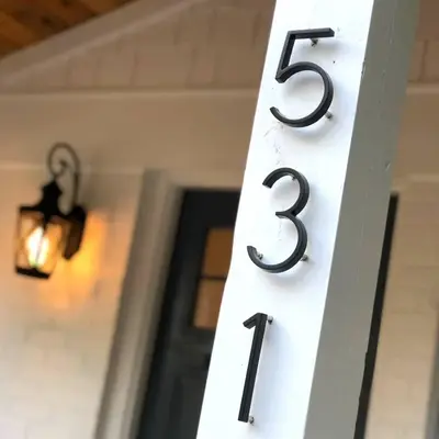 Floating House Number Door Plates, Zinc Alloy Modern House Number Plates, Garden Door Mailbox Decorative Address Signs Numbe...