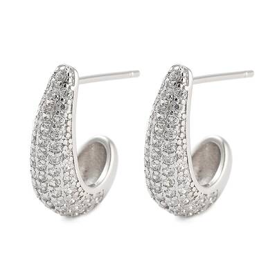 Rack Plating Teardrop Brass Stud Earrings