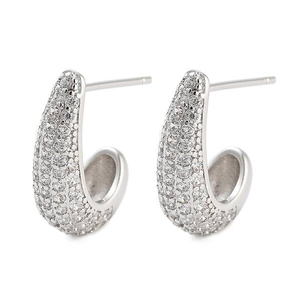 Rack Plating Teardrop Brass Stud Earrings