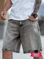 Men's Solid Color Denim Shorts, Loose Casual Basic Fashion Comfy Shorts for Summer, Men's Bottoms for Daily Wear, Cotton, Jea...