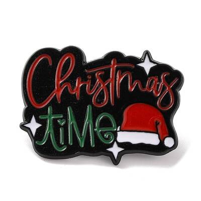 Christmas Theme Word Christmas Time Enamel Pins