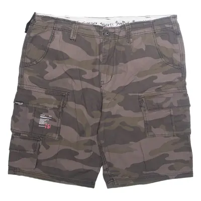 SURPLUS Mens Cargo Shorts Brown Camouflage 2XL W40
