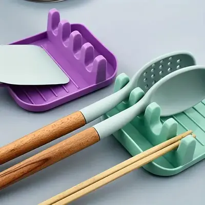 Spoon Drain Holder, 1 Count Multi-purpose Solid Color Spoon Shovel Rack, Home Kitchen Supplies