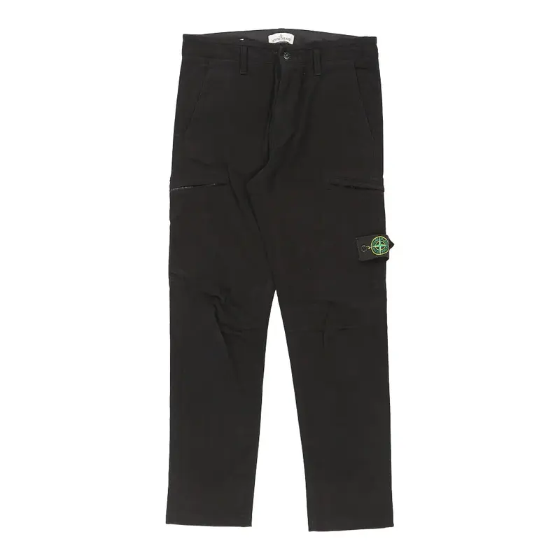 Junior Stone Island Trousers - 31W 28L Black Cotton Blend | Size: 31