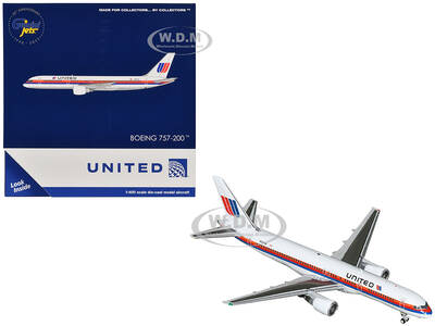 Boeing 757-200 Commercial Aircraft United Airlines (N536UA) White with Stripes 1/400 Diecast Model Airplane by GeminiJets