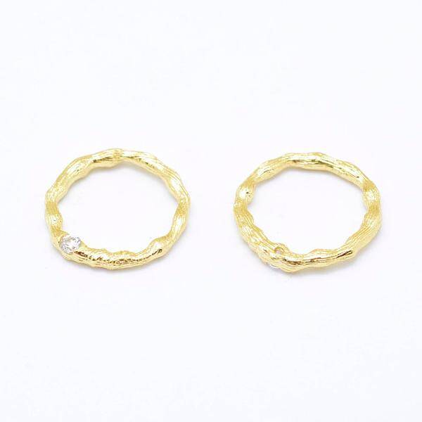 Brass Micro Pave Grade AAA Cubic Zirconia Linking Rings