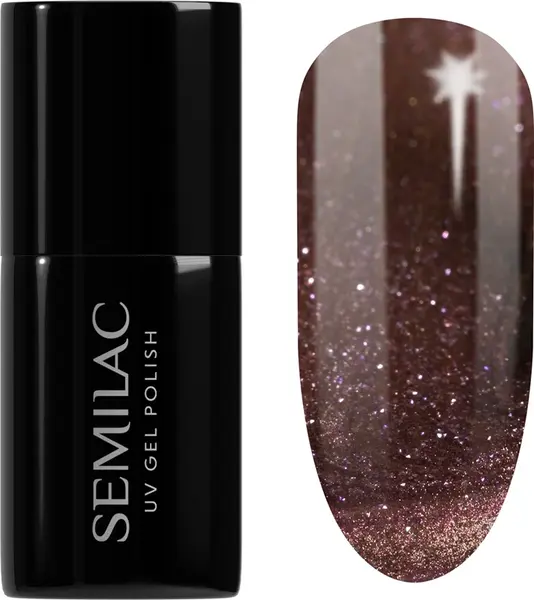 Semilac UV Hybrid Galaxy Flash UV/LED lamp gel nail polish color 823 Meta Rose 7 ml