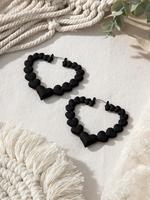 Heart Shaped Hollow out Hoop Earrings (1 Pair), Fashionable Jewelry for Women, Casual Jewelry for Party, Daily Clothing Decor...