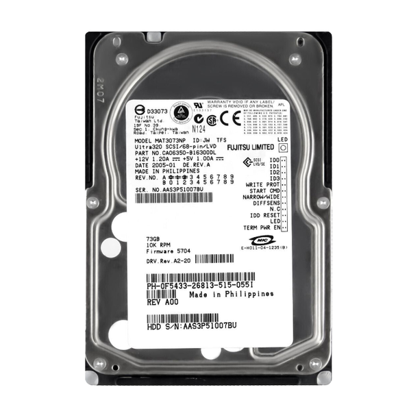 CA06350-B16300DL Fujitsu 73.5GB Ultra-320 SCSI 10K 3.5-inch 8MB Hard Drive