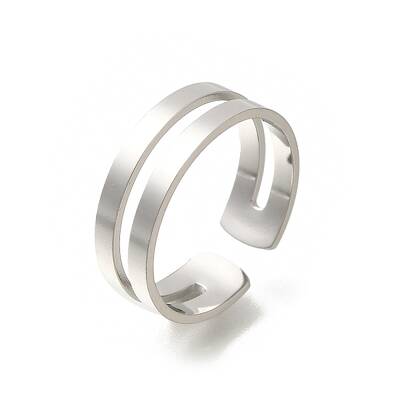 304 Stainless Steel Cuff Rings for Women