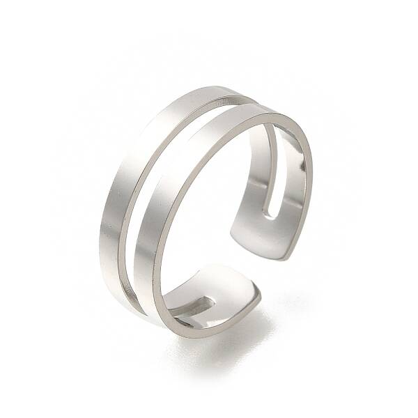 304 Stainless Steel Cuff Rings for Women