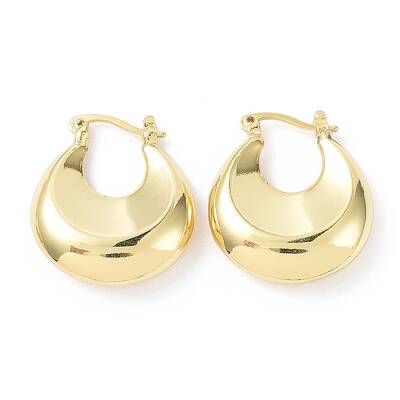 Rack Plating Brass Teardrop Thick Hoop Earrings