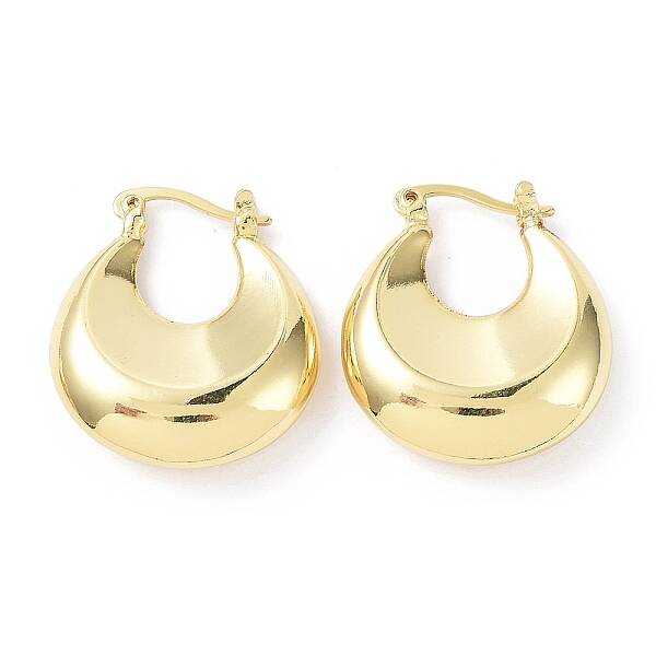 Rack Plating Brass Teardrop Thick Hoop Earrings