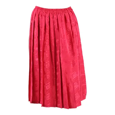 Womens Pleated Skirt Pink Knee Length S