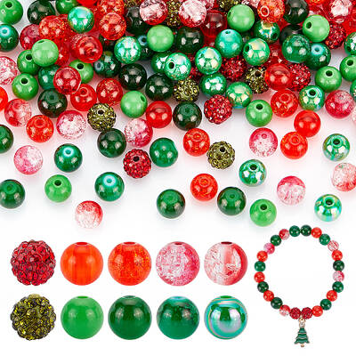 DIY Round Beads Jewelry Making Finding Kit for Christmas