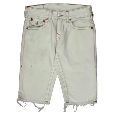 True Religion Denim Shorts - 30W 10L White Cotton