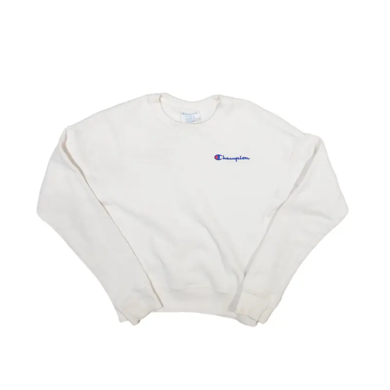 CHAMPION Reverse Weave Sweatshirt White Crew Neck Boys XS