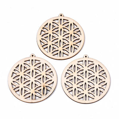 Undyed Natural Hollow Wooden Big Pendants